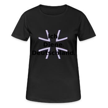 Ich. Diene. Deutschland. - Frauen T-Shirt atmungsaktiv - Schwarz - Vorne - AI Model Female 172 light (172cm)