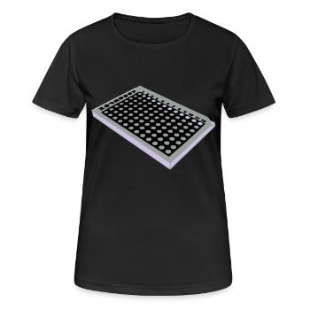 96 Bien Plate / 96 plaque perforée - T-shirt respirant Femme - noir - Devant - AI Model Female 172 light (172cm)