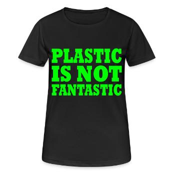 Plastic is not fantastic - Frauen T-Shirt atmungsaktiv - Schwarz - Vorne - AI Model Female 172 light (172cm)