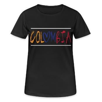 Colombie - T-shirt respirant Femme - noir - Devant - AI Model Female 172 light (172cm)