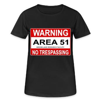AREA 51 Schild - Frauen T-Shirt atmungsaktiv - Schwarz - Vorne - AI Model Female 172 light (172cm)