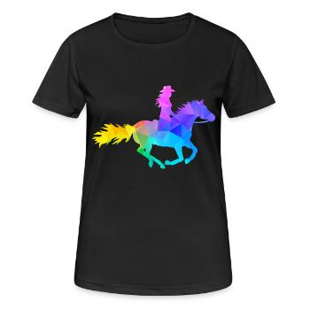Western Lady Western Rider - T-shirt respirant Femme - noir - Devant - AI Model Female 172 light (172cm)