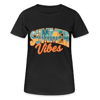 Holidays by the sea | Summer Atmosphere | Shell - Women's Breathable T-Shirt - black - Front - AI Model Female 172 light (172cm)