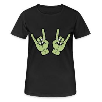 Signe de jupe de main de fête - T-shirt respirant Femme - noir - Devant - AI Model Female 172 light (172cm)