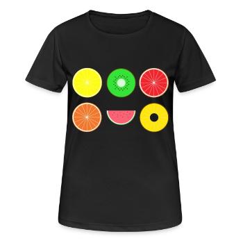 DIGITAL FRUITS - Digital Hipster fruits - Women's Breathable T-Shirt - black - Front - AI Model Female 172 light (172cm)