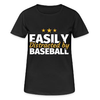 Baseball Baseballspieler Geschenk - Frauen T-Shirt atmungsaktiv - Schwarz - Vorne - AI Model Female 172 light (172cm)