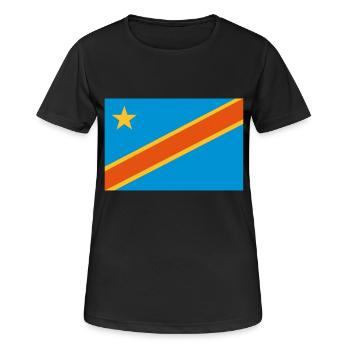 drapeau Congo Kinshasa - Congo flag - T-shirt respirant Femme - noir - Devant - AI Model Female 172 light (172cm)