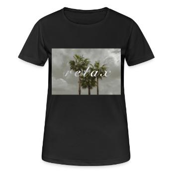 Relax Palm Tree Holiday Relax Gift T-Shirt - Women's Breathable T-Shirt - black - Front - AI Model Female 172 light (172cm)