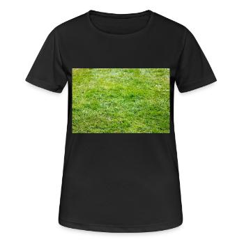 Grüner Rasen im Garten auf dem Feld, Platz, Park - Frauen T-Shirt atmungsaktiv - Schwarz - Vorne - AI Model Female 172 light (172cm)
