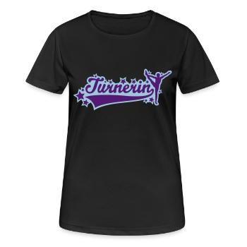 Turnerin Schriftzug 01 - Frauen T-Shirt atmungsaktiv - Schwarz - Vorne - AI Model Female 172 light (172cm)