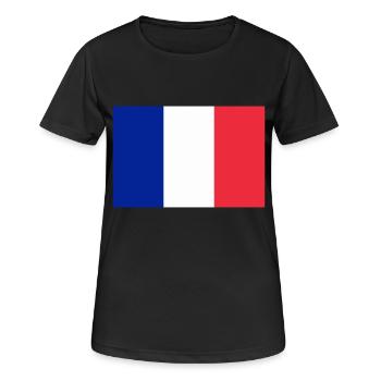 Drapeau français / French flag - T-shirt respirant Femme - noir - Devant - AI Model Female 172 light (172cm)