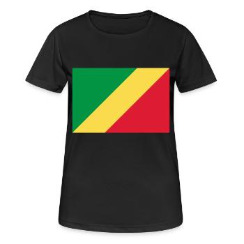Drapeau Congo / Congo flag - T-shirt respirant Femme - noir - Devant - AI Model Female 172 light (172cm)