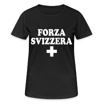 La force suisse - T-shirt respirant Femme - noir - Devant - AI Model Female 172 light (172cm)