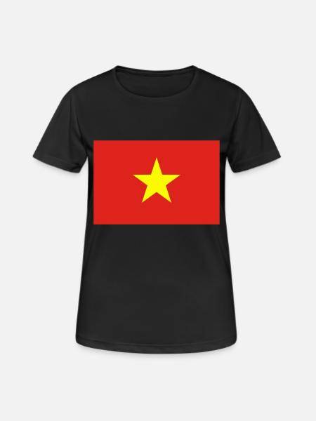 Vietnam flag / Drapeau Viêt Nam - T-shirt respirant Femme - noir