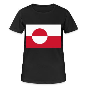 Groenland flag / Drapeau Groenland - T-shirt respirant Femme - noir - Devant - AI Model Female 172 light (172cm)