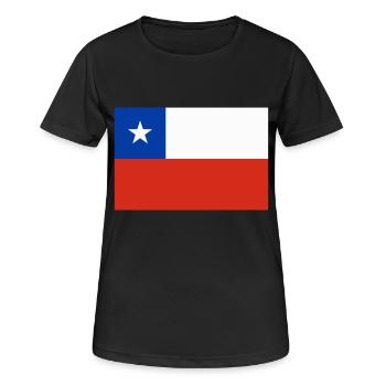 Chili flag / Drapeau Chili - T-shirt respirant Femme - noir - Devant - AI Model Female 172 light (172cm)