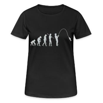 Fishing Evolution - Women's Breathable T-Shirt - black - Front - AI Model Female 172 light (172cm)