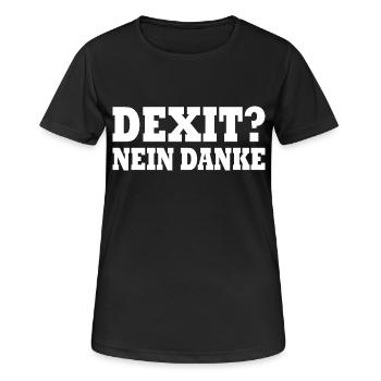 Dexit non merci - T-shirt respirant Femme - noir - Devant - AI Model Female 172 light (172cm)