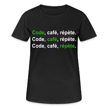 GEEK HUMOR LUSTIGER WITZ 2 - Frauen T-Shirt atmungsaktiv - Schwarz - Vorne - AI Model Female 172 light (172cm)
