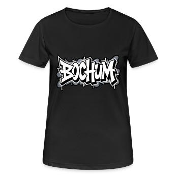 Bochum Graffiti - Frauen T-Shirt atmungsaktiv - Schwarz - Vorne - AI Model Female 172 light (172cm)