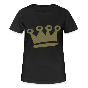 Krone - Frauen T-Shirt atmungsaktiv - Schwarz - Vorne - AI Model Female 172 light (172cm)