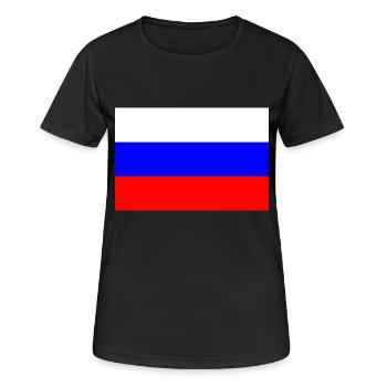 Russie, Russie, drapeau, drapeau - T-shirt respirant Femme - noir - Devant - AI Model Female 172 light (172cm)