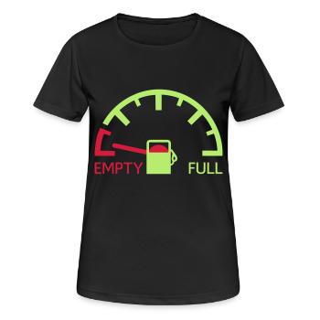 tachometer tacho anzeige leer nachtanken auftanken - Frauen T-Shirt atmungsaktiv - Schwarz - Vorne - AI Model Female 172 light (172cm)