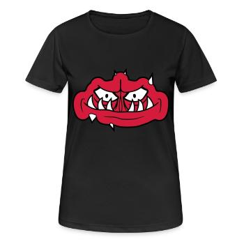 troll gesicht gruseliges - Frauen T-Shirt atmungsaktiv - Schwarz - Vorne - AI Model Female 172 light (172cm)