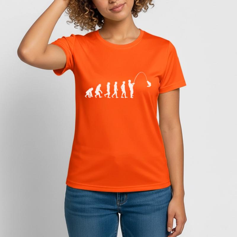 Évolution de l'évolution du pêcheur pêcheur à la ligne T-shirt respirant Femme