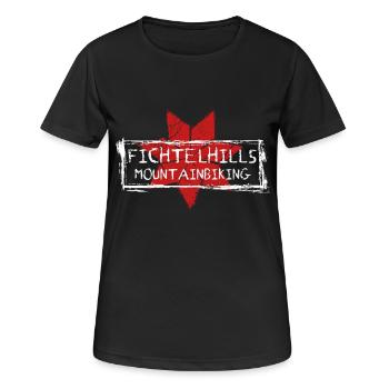 fichtelhills fichtelgebirge mountainbiking - Frauen T-Shirt atmungsaktiv - Schwarz - Vorne - AI Model Female 172 light (172cm)