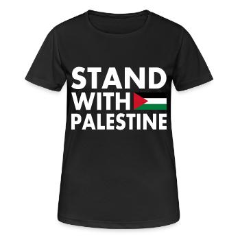 Palestine - T-shirt respirant Femme - noir - Devant - AI Model Female 172 light (172cm)