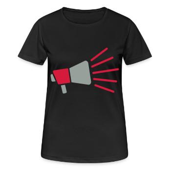 Symbole Mégaphone parole forte - T-shirt respirant Femme - noir - Devant - AI Model Female 172 light (172cm)