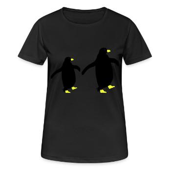 pinguin silhouette 2 - Frauen T-Shirt atmungsaktiv - Schwarz - Vorne - AI Model Female 172 light (172cm)