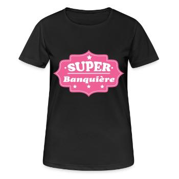 SUPER Banker - Women's Breathable T-Shirt - black - Front - AI Model Female 172 light (172cm)