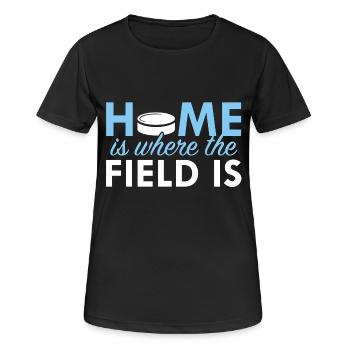 Feld Hockey Shirt - Frauen T-Shirt atmungsaktiv - Schwarz - Vorne - AI Model Female 172 light (172cm)