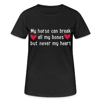 équitation - T-shirt respirant Femme - noir - Devant - AI Model Female 172 light (172cm)