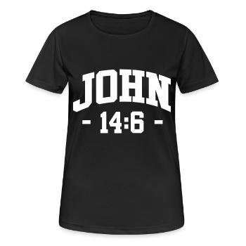 Christliche Sprüche - Frauen T-Shirt atmungsaktiv - Schwarz - Vorne - AI Model Female 172 light (172cm)