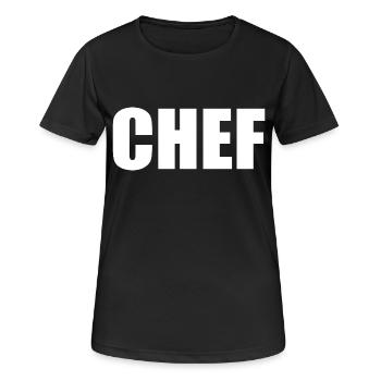Chef - Frauen T-Shirt atmungsaktiv - Schwarz - Vorne - AI Model Female 172 light (172cm)
