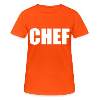 Chef - T-shirt respirant Femme - orange néon - Devant - AI Model Female 172 dark (172cm)