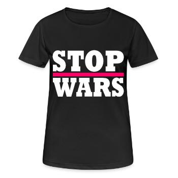 Stop wars - T-shirt respirant Femme - noir - Devant - AI Model Female 172 light (172cm)