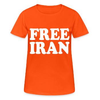 Free iran - Frauen T-Shirt atmungsaktiv - Neonorange - Vorne - AI Model Female 172 dark (172cm)