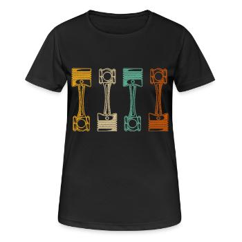 Retro Automechaniker - Frauen T-Shirt atmungsaktiv - Schwarz - Vorne - AI Model Female 172 light (172cm)