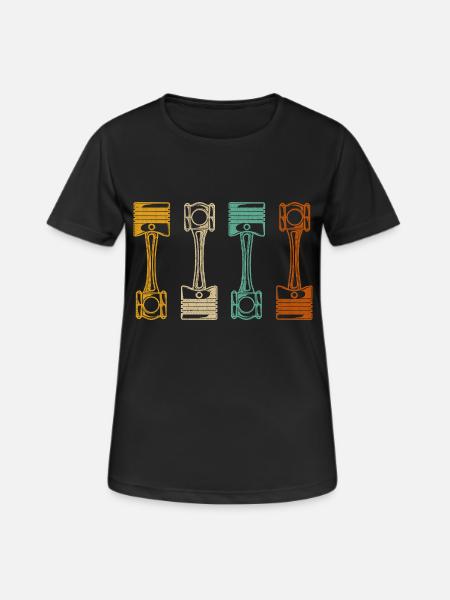 Retro Car Mechanic - Women's Breathable T-Shirt - black