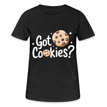 Cookies Cookie Keks Kekse Schokolade - Frauen T-Shirt atmungsaktiv - Schwarz - Vorne - AI Model Female 172 light (172cm)