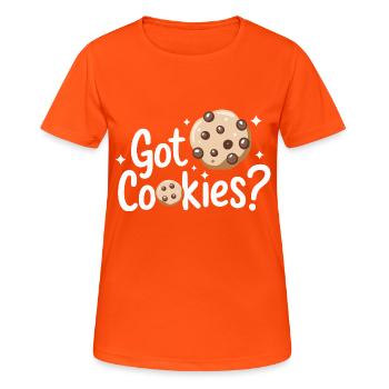 Cookies Cookie Biscuits Biscuits Chocolate - Women's Breathable T-Shirt - neon orange - Front - AI Model Female 172 dark (172cm)