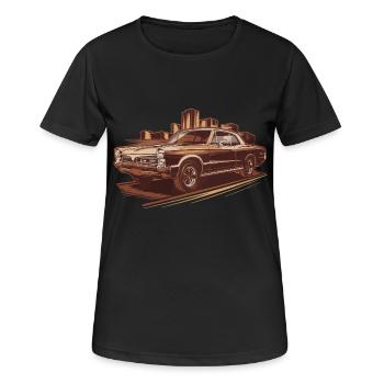 1966 GTO Voiture Classique Vieille Voiture - T-shirt respirant Femme - noir - Devant - AI Model Female 172 light (172cm)