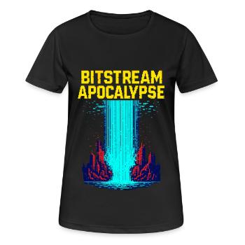 Bitstream Apocalypse – Digital Flood Incoming - Women's Breathable T-Shirt - black - Front - AI Model Female 172 light (172cm)