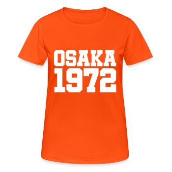 Osaka 1972 - Japon - Asie - Asien - T-shirt respirant Femme - orange néon - Devant - AI Model Female 172 dark (172cm)