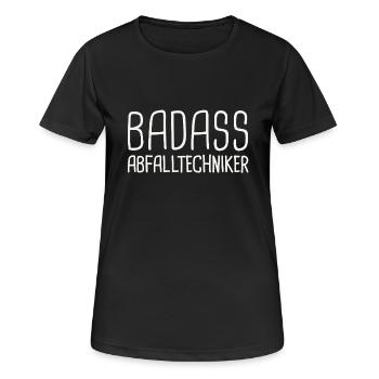 Technicien des déchets Badass - T-shirt respirant Femme - noir - Devant - AI Model Female 172 light (172cm)