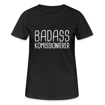 Commissaire Badass - T-shirt respirant Femme - noir - Devant - AI Model Female 172 light (172cm)
